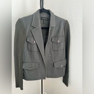 Escada Wool Cashmere Utility Jacket | Luxury Tailored Blazer Gray